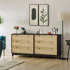 Lot de 2 armoires de rangement à 3 tiroirs tissés