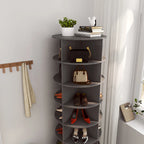 nouvelle armoire à chaussures rotative grise à 360° à 7 niveaux pouvant accueillir jusqu'à 28 paires de chaussures
