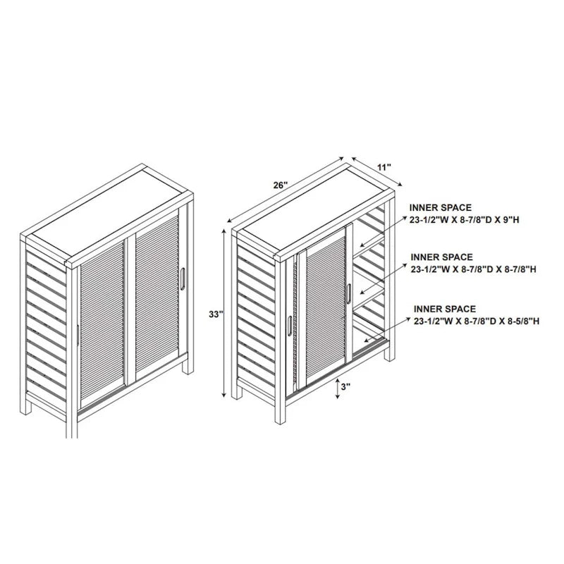 Meuble bas à deux portes - 33