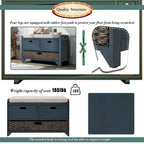 Banc de rangement avec panier amovible et 2 tiroirs