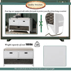 Banc de rangement avec panier amovible et 2 tiroirs