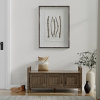 Banc de rangement d'entrée de style transitoire en BOIS MASSIF de 112 cm de large, couleur brun fumé - 46P x 112L x 56H