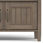 Banc de rangement d'entrée de style transitoire en BOIS MASSIF de 112 cm de large, couleur brun fumé - 46P x 112L x 56H