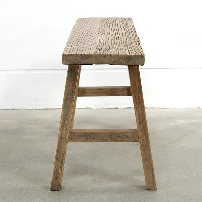 Banc en orme de 35 de long sur 10 de large, bois naturel - 8' x 11'