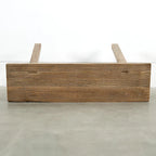 Banc en orme de 35 de long sur 10 de large, bois naturel - 8' x 11'