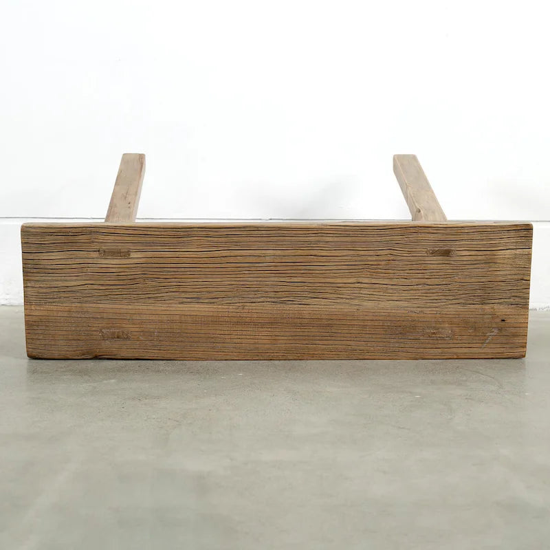 Banc en orme de 35 de long sur 10 de large, bois naturel - 8' x 11'