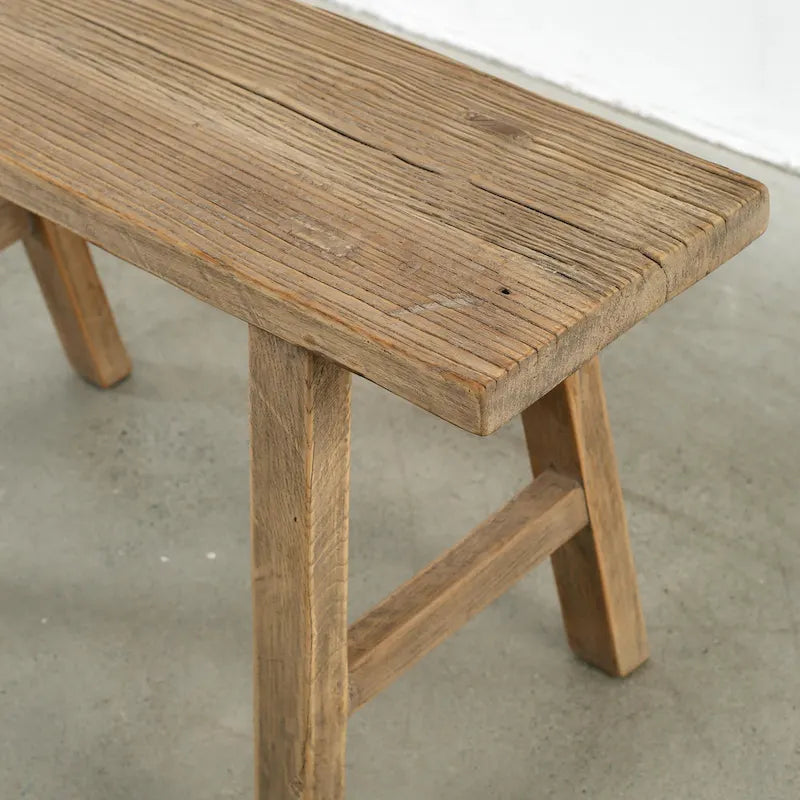 Banc en orme de 35 de long sur 10 de large, bois naturel - 8' x 11'