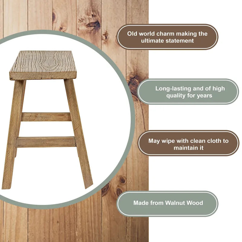 Banc en orme de 35 de long sur 10 de large, bois naturel - 8' x 11'