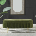 Chloe Modern Glam Performance Velvet Oval Tufted Storage Bench