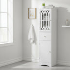 Meuble Colonne de Salle de Bain Autoportant avec Porte en Acrylique