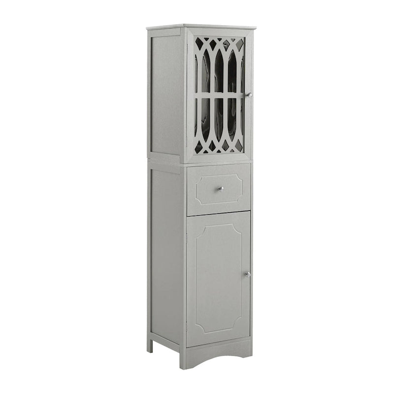 Meuble Colonne de Salle de Bain Autoportant avec Porte en Acrylique