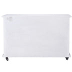 Meuble de rangement 2 portes avec centre ouvert, blanc vieilli