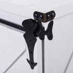 Meuble de rangement 2 portes avec centre ouvert, blanc vieilli