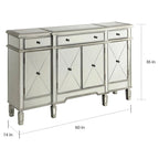 Meuble à vins miroir argenté