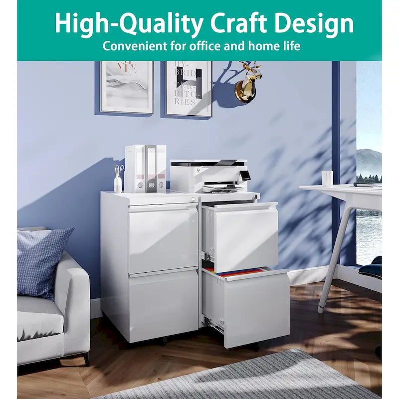 Classeur mobile à 2 tiroirs, tiroirs de rangement sous le bureau, classeurs