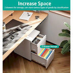 Classeur mobile à 2 tiroirs, tiroirs de rangement sous le bureau, classeurs