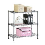 3 Layers Carbon Steel & PP Storage Rack Black - 23.22 x 13.39 x 31.5 in