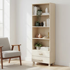 Bibliothèque avec armoire de rangement en pin massif pour entrée - 23,6x13,8x70,9