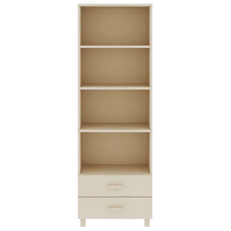 Bibliothèque avec armoire de rangement en pin massif pour entrée - 23,6x13,8x70,9