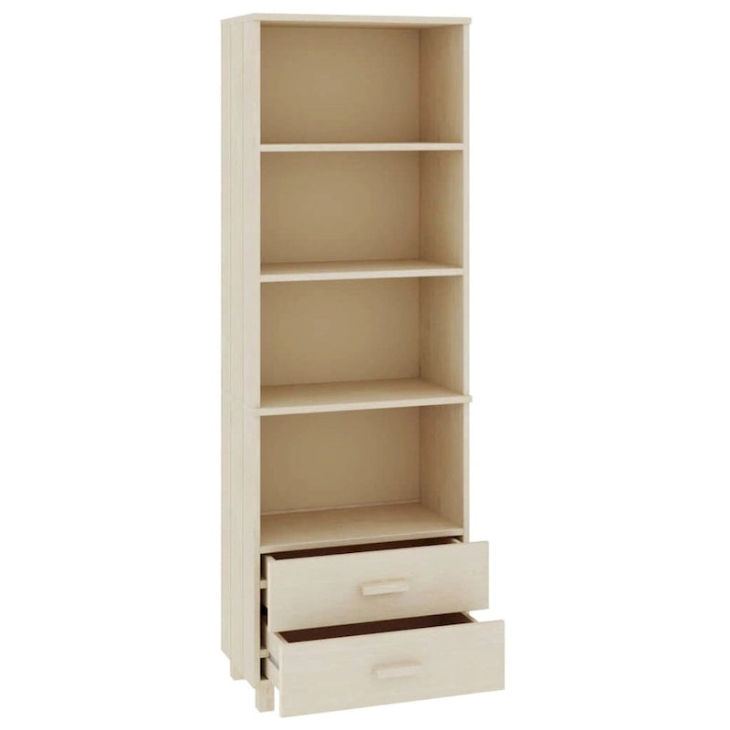 Bibliothèque avec armoire de rangement en pin massif pour entrée - 23,6x13,8x70,9