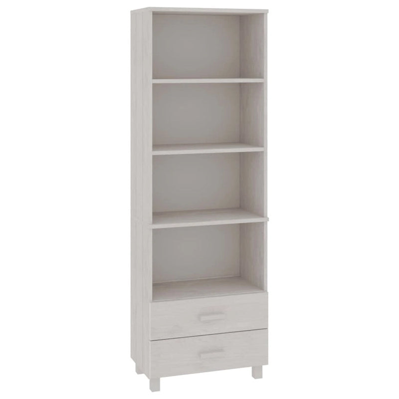 Bibliothèque avec armoire de rangement en pin massif pour entrée - 23,6x13,8x70,9