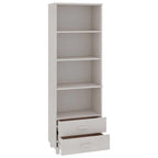 Bibliothèque avec armoire de rangement en pin massif pour entrée - 23,6x13,8x70,9