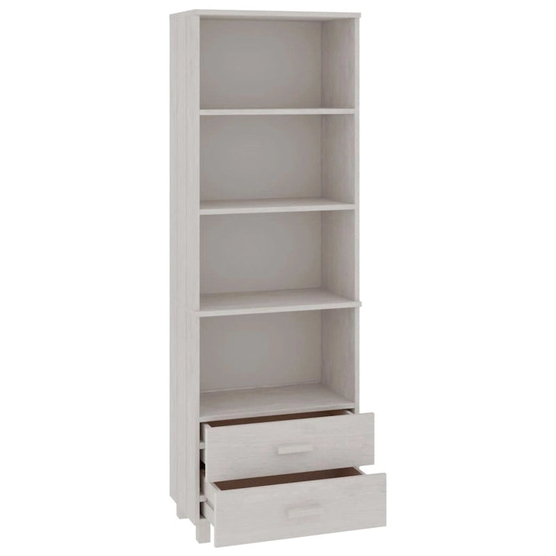 Bibliothèque avec armoire de rangement en pin massif pour entrée - 23,6x13,8x70,9