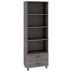 Bibliothèque avec armoire de rangement en pin massif pour entrée - 23,6x13,8x70,9