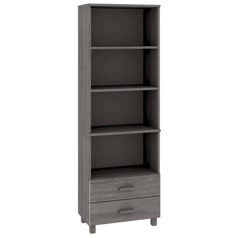 Bibliothèque avec armoire de rangement en pin massif pour entrée - 23,6x13,8x70,9