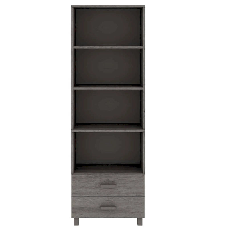 Bibliothèque avec armoire de rangement en pin massif pour entrée - 23,6x13,8x70,9