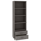 Bibliothèque avec armoire de rangement en pin massif pour entrée - 23,6x13,8x70,9