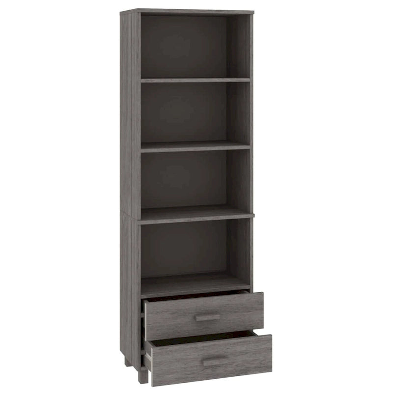 Bibliothèque avec armoire de rangement en pin massif pour entrée - 23,6x13,8x70,9