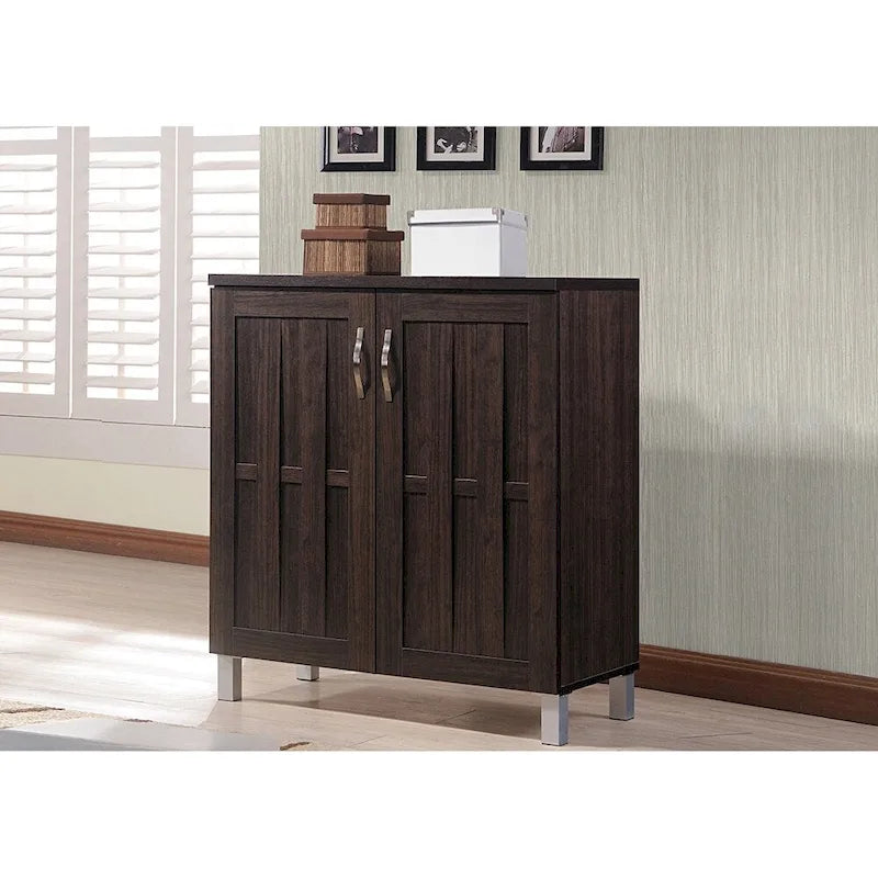 Buffet de rangement marron foncé, moderne et contemporain – 79,2 cm de haut x 39,6 cm de large x 89,2 cm de profondeur