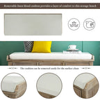 Banc à chaussures de rangement rustique avec 3 tiroirs et 3 paniers en rotin