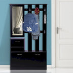 Three In One Combination Model Gate Cabinet with Shoe cabinet+Hang shelf+ Mirror, Black