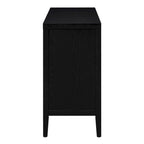 Porte de buffet rétro avec rainures circulaires et poignée de porte ronde en métal