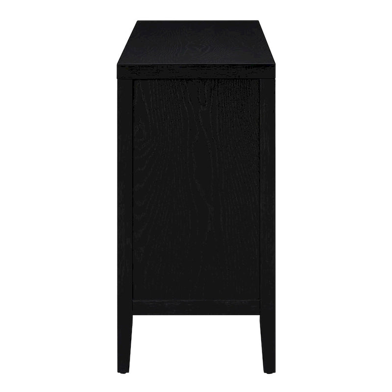 Porte de buffet rétro avec rainures circulaires et poignée de porte ronde en métal