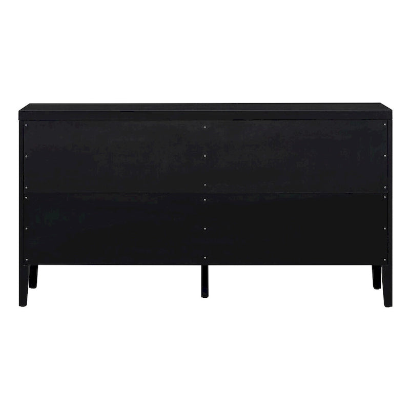 Porte de buffet rétro avec rainures circulaires et poignée de porte ronde en métal