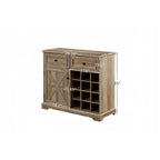 Bahut de buffet de ferme avec rangement, commode avec 2 tiroirs, meuble bar à vin avec étagères de rangement et casiers à vin amovibles