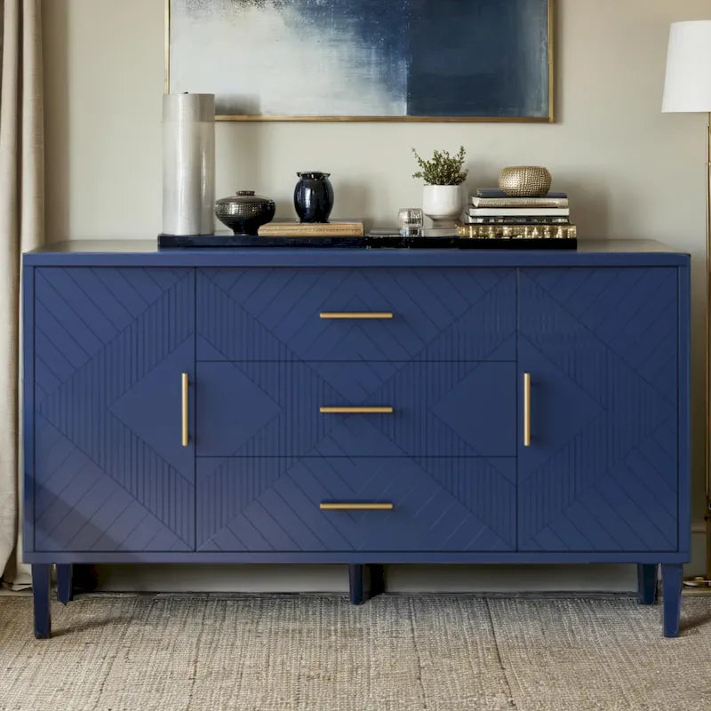 Meuble de rangement 4 portes élégant et fonctionnel avec pieds en pin, pour salon, chambre et cuisine