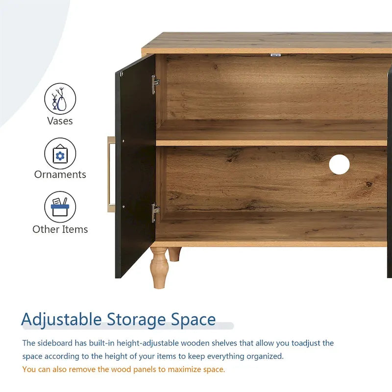 Grand meuble de rangement avec porte à fleurs sculptées