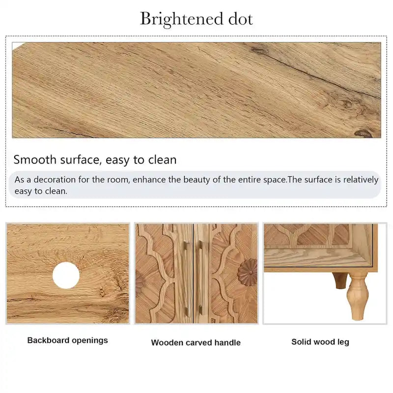 Grand meuble de rangement avec porte à fleurs sculptées