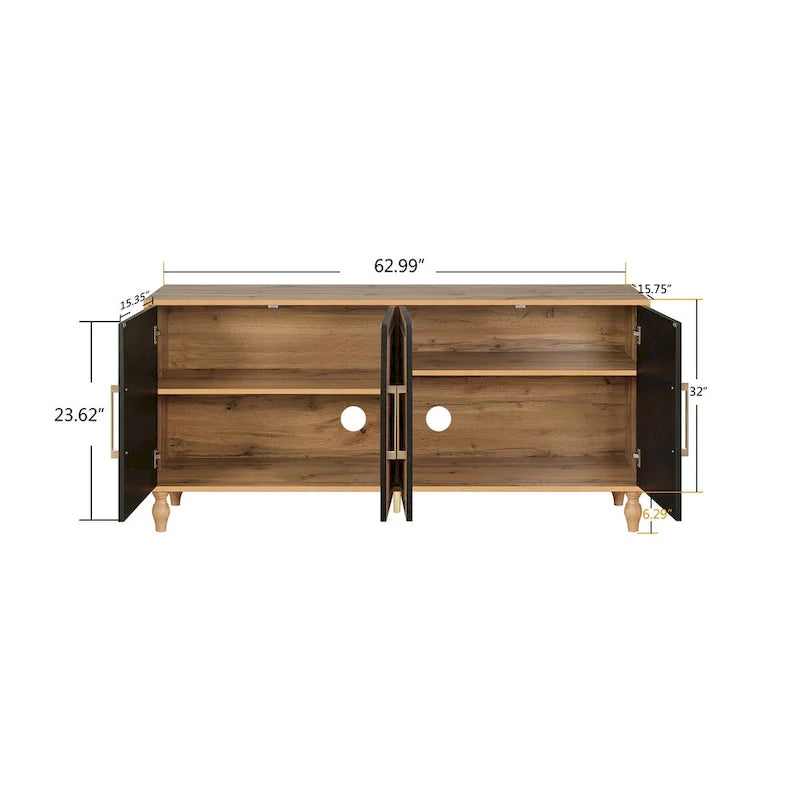 Grand meuble de rangement avec porte à fleurs sculptées