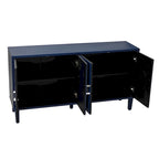 Meuble de rangement 4 portes élégant et fonctionnel avec pieds en pin