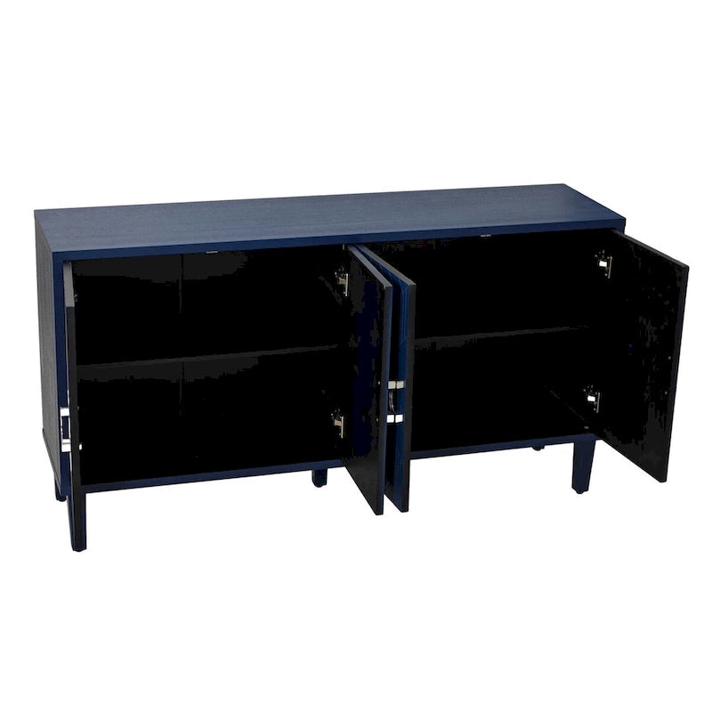 Meuble de rangement 4 portes élégant et fonctionnel avec pieds en pin