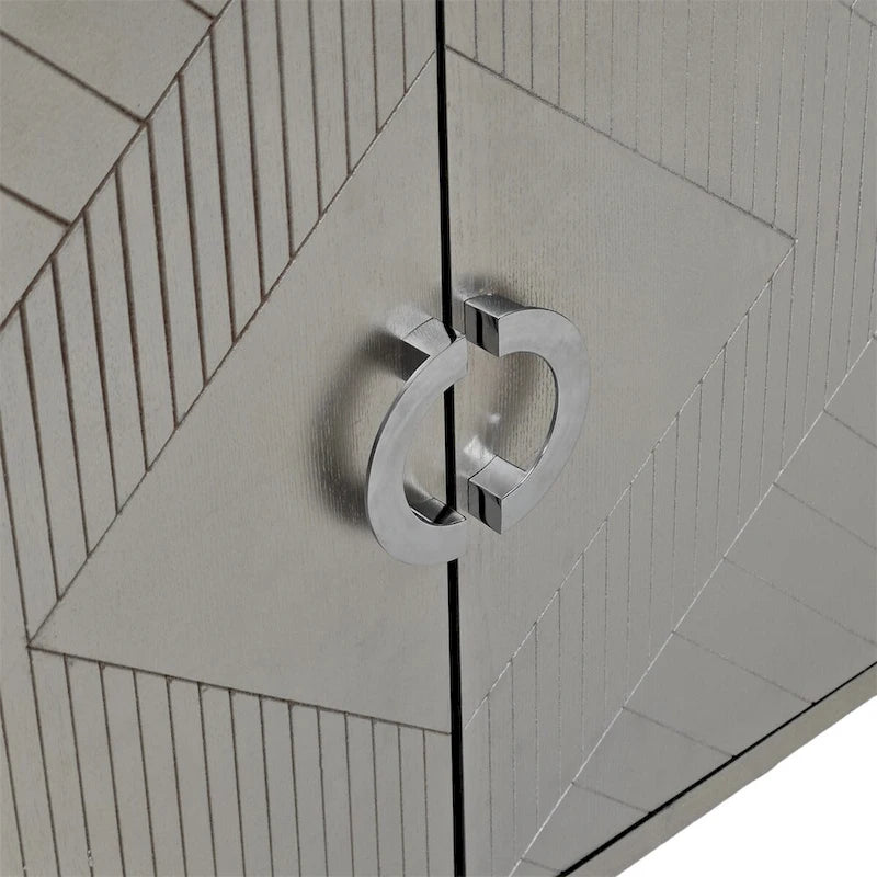 Meuble de rangement 4 portes élégant et fonctionnel avec pieds en pin