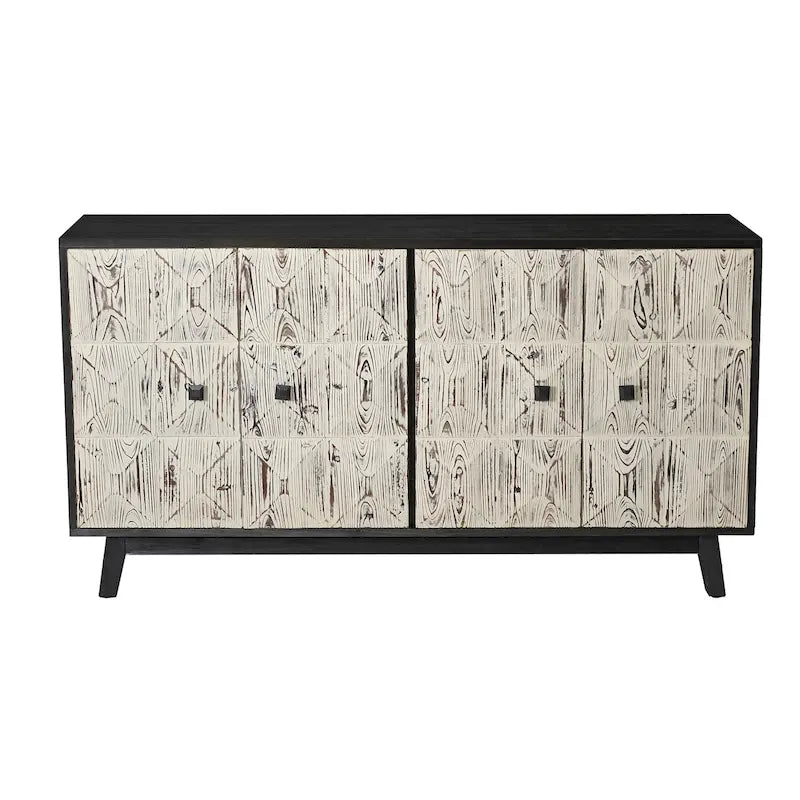Bahut Vintage à 4 Portes de 152 cm, Meuble de Rangement Autonome