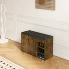 Tabouret à chaussures marron noir, coussin moelleux, doux et confortable, peut être placé dans l'entrée, la chambre et d'autres scènes.