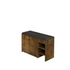 Tabouret à chaussures marron noir, coussin moelleux, doux et confortable, peut être placé dans l'entrée, la chambre et d'autres scènes.