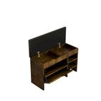 Tabouret à chaussures marron noir, coussin moelleux, doux et confortable, peut être placé dans l'entrée, la chambre et d'autres scènes.